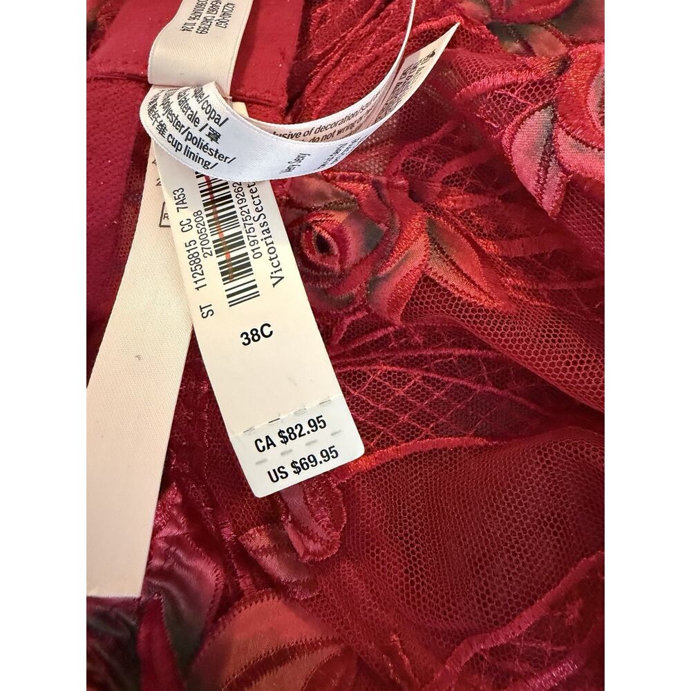 Victoria's Secret Bra Very Sexy Low Cut Demi Rose Print 38C - Picture 5 of 5